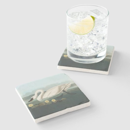 Schwanenschwäne Steinuntersetzer (Seitenansicht)