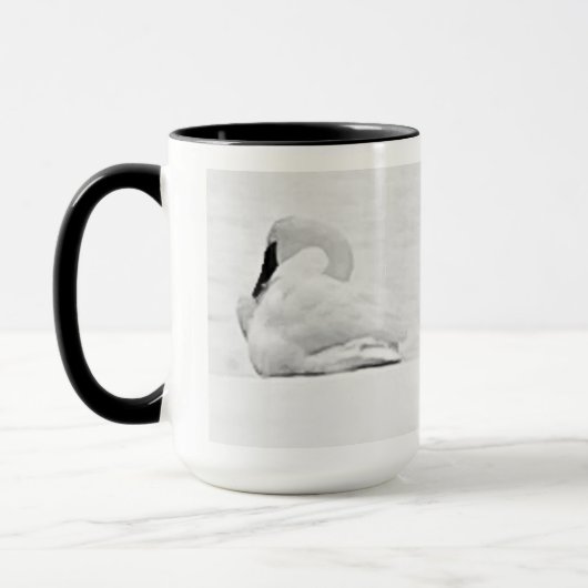 Schwanenschwanen Schwarz-Weiß-Tasse Tasse (Links)