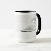 Schwanenschwanen Schwarz-Weiß-Tasse Tasse (VorderseiteRechts)