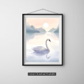 Schwanensee | Aquarell luftige Leichtmalerei Poster