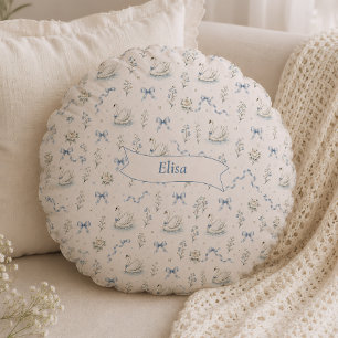 Schwanensee Cottagecore Vintage-Bogen-Geschenk mit Rundes Kissen