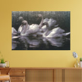 Schwanensee im Mondlicht Leinwanddruck (Insitu (Wohnzimmer))