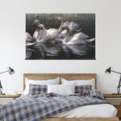 Schwanensee im Mondlicht Leinwanddruck (Insitu (Schlafzimmer))