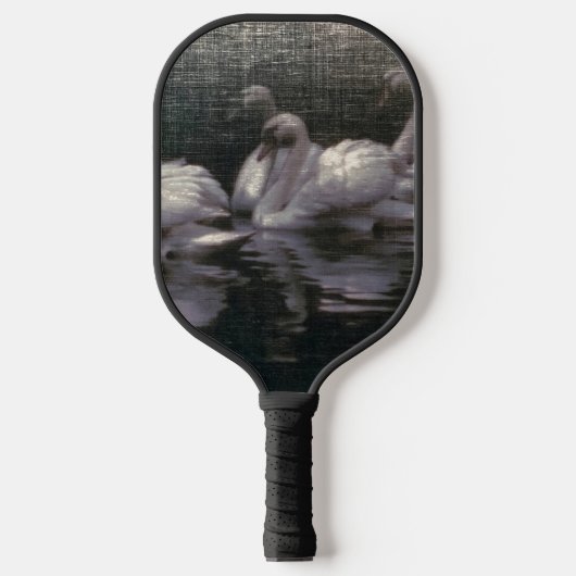 Schwanensee im Mondlicht Pickleball Schläger (Vorderseite)