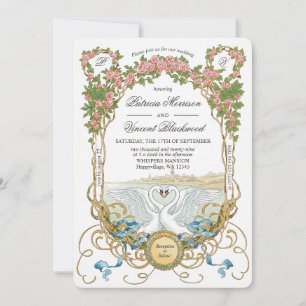 Schwanensee-Liebes-Hochzeitseinladung Einladung
