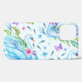 Schwanensee, Wasserfarbe niedlich nahtlos Muster. Case-Mate iPhone Hülle (Rückseite (Horizontal))