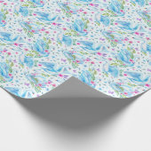 Schwanensee, Wasserfarbe niedlich nahtlos Muster. Geschenkpapier (Ecke)