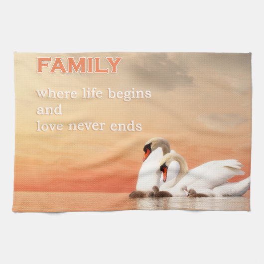 Schwanfamilie Geschirrtuch (Horizontal)