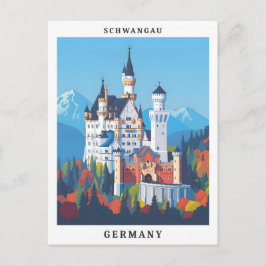 Schwangau Deutschland Elegante Art Vintage Postkarte