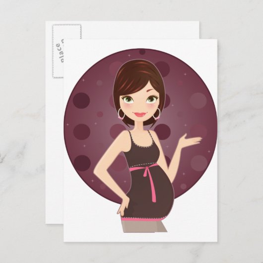 schwanger ankündigungspostkarte (Vorne/Hinten)