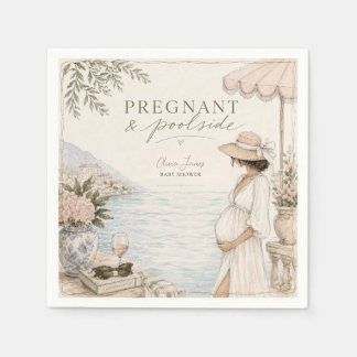 Schwanger & Poolparty-Baby-Party Serviette