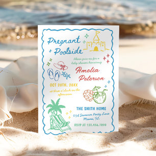 Schwanger & Poolparty Sommer-Baby-Party Einladung