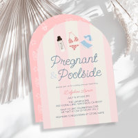 Schwanger & Poolside Rosa Streifen Mädchen Baby Sh