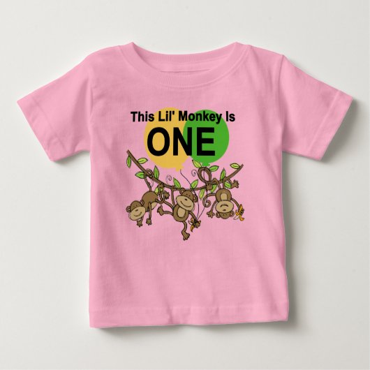 Schwangere Affen 1. Geburtstag t Shirts und Gesche (Vorderseite)