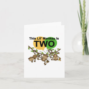 Schwangere Affen 2. Geburtstag T - Shirt und Gesch Karte