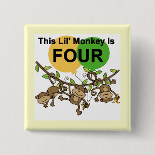 Schwangere Affen 4. Geburtstagsgeschenke und Gesch Button