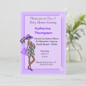 Schwangere Afrikanische Mama Babydusche Einladung (Stehend Vorderseite)