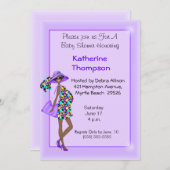 Schwangere Afrikanische Mama Babydusche Einladung (Vorne/Hinten)