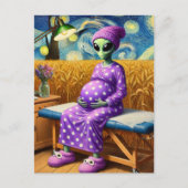 Schwangere Alien in einem Polka Dot Dress im Weize Postkarte (Vorderseite)