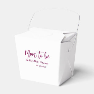 Schwangere Babyparty Name Datum rosa einfach minim Geschenkschachtel