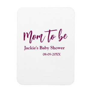 Schwangere Babyparty Name Datum rosa einfach minim Magnet