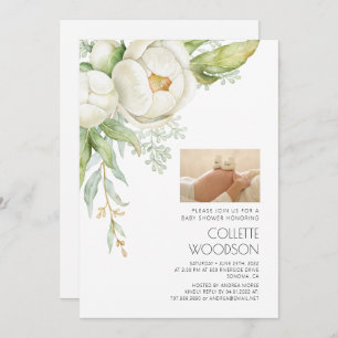 Schwangere Bauchblütendusche Foto Einladung