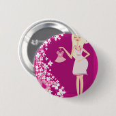 schwangere Blondine Button (Vorne & Hinten)