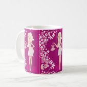 schwangere Blondine Kaffeetasse (Vorderseite Links)