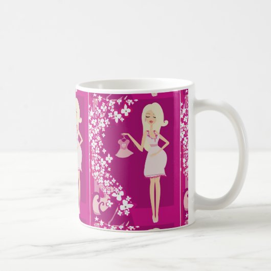 schwangere Blondine Kaffeetasse (Rechts)