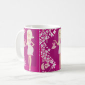 schwangere Blondine Kaffeetasse (Vorderseite Links)