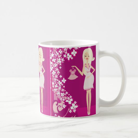 schwangere Blondine Kaffeetasse (Rechts)