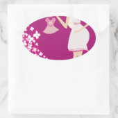 schwangere Blondine Ovaler Aufkleber (Tasche)