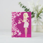 schwangere Blondine Postkarte (Stehend Vorderseite)