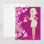 schwangere Blondine Postkarte (Vorne/Hinten)
