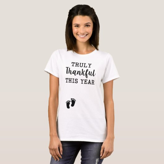 Schwangere Erntedank Shirt Ernsthafte Mutter T (Vorne ganz)