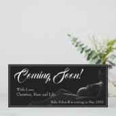 Schwangere Frau - Bald kommen, Baby Ankündigung (Stehend Vorderseite)