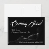 Schwangere Frau - Bald kommen, Baby Ankündigung (Vorne/Hinten)