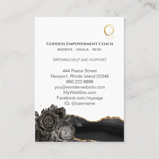 *~* Schwangere Frau Doula Midfrau Birthing Visitenkarte (Rückseite)