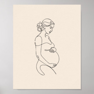Schwangere Frau Druck, Wertposter Papier (Matt) Poster