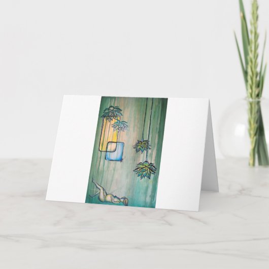 Schwangere Frau mit Lotos-Blumen Karte (Vorderseite)