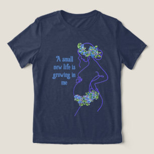 Schwangere Frau Silhouette mit Zitat  Tri-Blend Shirt