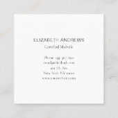 Schwangere Frau Simpel Modern Peach Quadratische Visitenkarte (Rückseite)