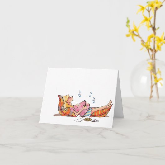 Schwangere Frauen-Musik Notecard Karte (Gelbe Blume)