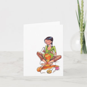 Schwangere Frauen Nähen Notecard Karte