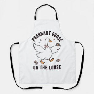 Schwangere Gans auf dem Lose Pregnancy Goose Bird Schürze