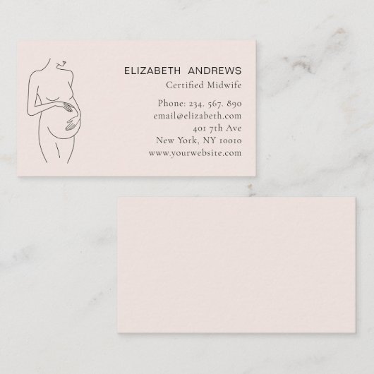 Schwangere Illustration, einfach moderne Busine Visitenkarte (Vorne/Hinten)