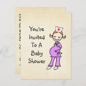 Schwangere Kinderdusche, beige Einladungspostkarte (Vorne/Hinten)