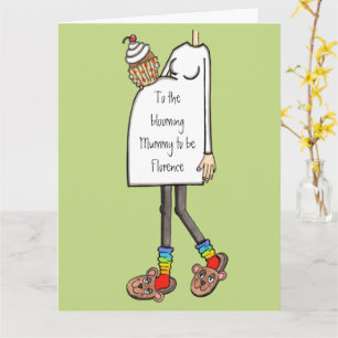 Schwangere Lady Light Skin Tone Baby Dusche Karte