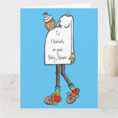 Schwangere Lady Medium Skin Tone Baby Dusche Karte (Vorderseite)