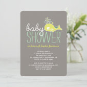 Schwangere Limone Whale Twins Boy & Girl Baby Show Einladung (Stehend Vorderseite)